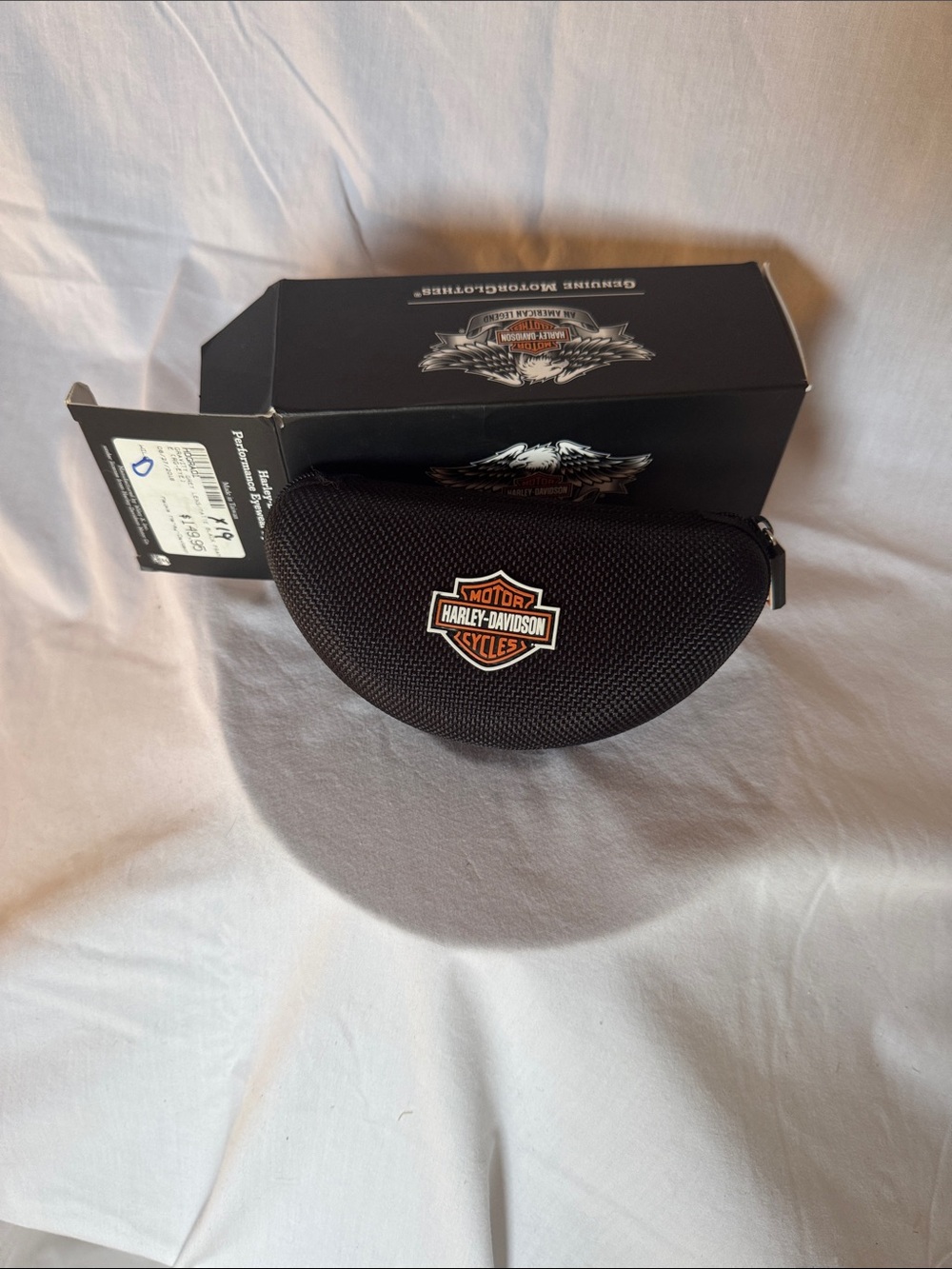 Harley-Davidson Black Hard Zip Sunglasses Case with Logo Patch men's or ladies